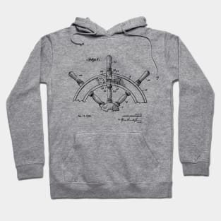 Ship's Helm Steering Wheel 1944 Patent Image Hoodie